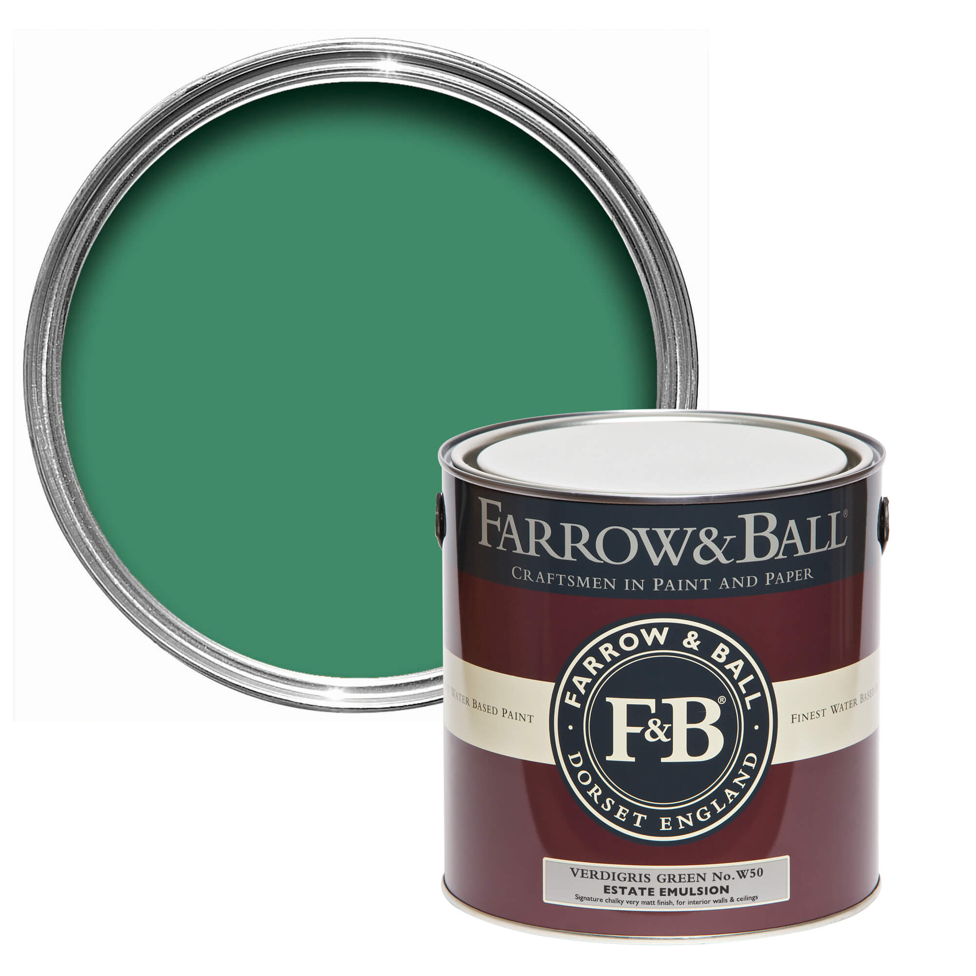 Farrow and Ball's Verdigris Green No.W50