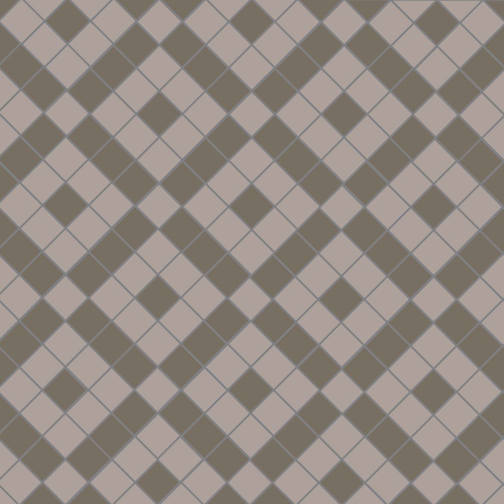 Victorian-inspired geometric tile design featuring interlocking anthracite and grey squares arranged in a bold diagonal lattice pattern for a timeless yet modern aesthetic.  