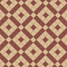 Victorian-inspired geometric tile design featuring interlocking terracotta red and cognac-beige 
squares arranged in a bold diagonal lattice pattern. 