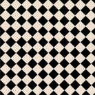 Victorian chequerboard tile design in classic black and white made up of 50mm square tiles.  