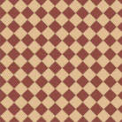 Victorian chequerboard tile design in classic cognac-beige and red made up of 50mm square tiles.  