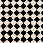 Victorian chequerboard tile design in classic black and white made up of 70mm square tiles.  