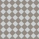 Victorian chequerboard tile design in grey and pearl grey, made up of 70mm square tiles.  