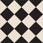 Victorian chequerboard tile design in classic black and white, offering timeless elegance for traditional or modern spaces.  