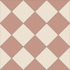 Warm white and old pink Victorian tiles for classic diamond or modern checkerboard layouts. 