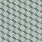 Victorian geometric tile design with interlocking green diamonds creating a three-dimensional lattice effect.  