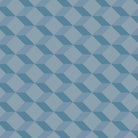 Victorian geometric tile design with interlocking various shades of blue diamonds, creating a three-dimensional lattice effect.  