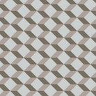 Victorian geometric tile design with interlocking grey and white diamonds creating a three-dimensional lattice effect.  