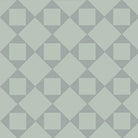 Geometric pattern of alternating blue and light grey diamonds with centred squares in a seamless lattice design.  