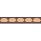 Victorian Chain tile border with brown rectangles, cognac hexagons, and red triangles in a geometric design.
