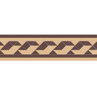 Victorian-style tile border with interlocking Brown and Cognac geometric pattern, framed by solid Cognac and Brown bands.