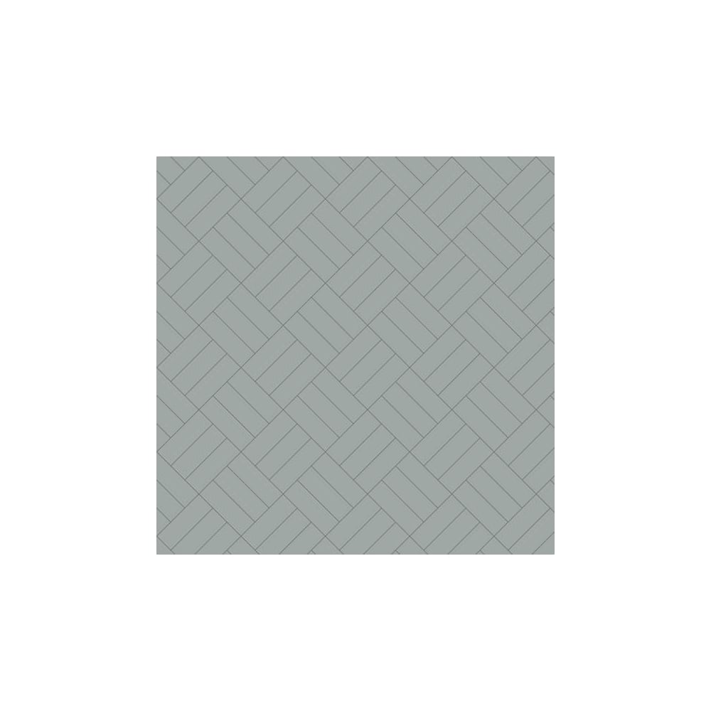 Herringbone tile pattern in pale green with interlocking rectangular shapes, creating a subtle, textured design. 