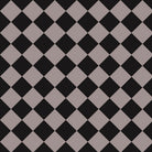 Victorian chequerboard tile design in classic black and parme, a muted lavender tone.  