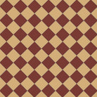 Victorian chequerboard tile design in classic terracotta red and cognac-beige. 