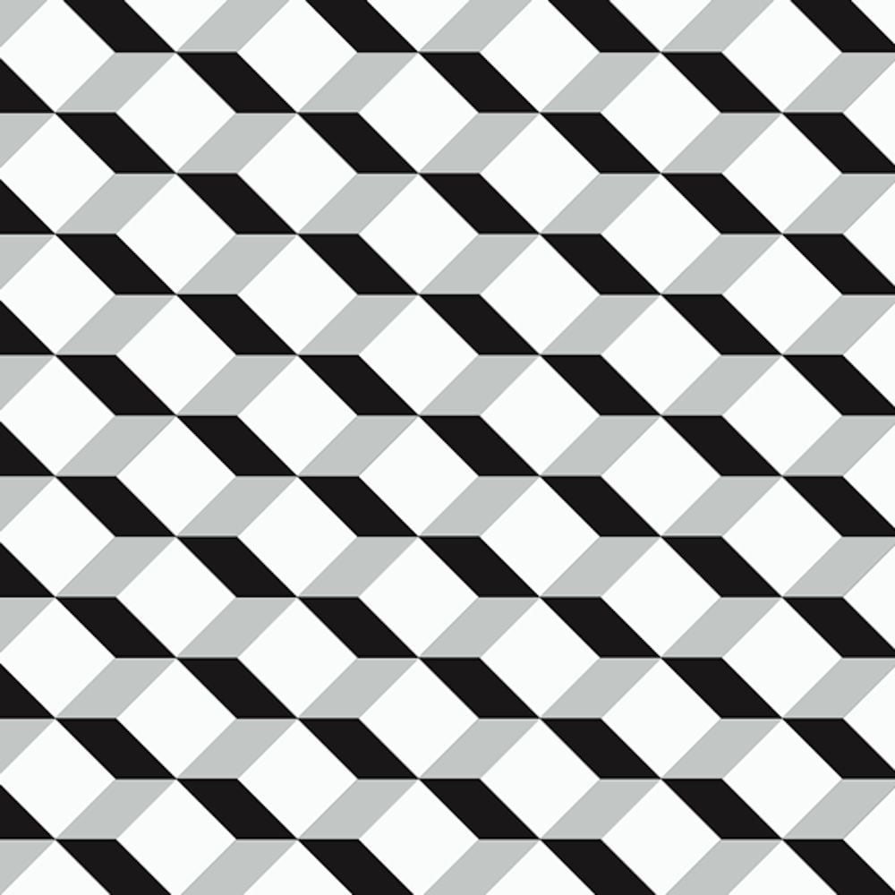 Victorian geometric tile design with interlocking grey and anthracite diamonds creating a three-dimensional lattice effect.  