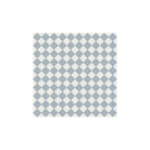 Victorian chequerboard tile design in pale blue and super white, made up of 70mm square tiles.  
