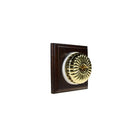 Switch to Wood's Dolly Light Switch Fluted Dome - 1 Gang Square Backplate Polished Brass in Dark Oak