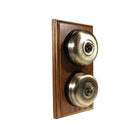 Switch to Wood's Dolly Light Switch Smooth Dome - 2 Gang Vertical Antique Brass in Medium Oak 