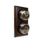 Switch to Wood's Dolly Light Switch Smooth Dome - 2 Gang Vertical Antique Brass in Dark Oak