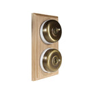 Switch to Wood's Dolly Light Switch Smooth Dome - 2 Gang Vertical Antique Brass in Unfinished Oak