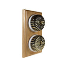 Switch to Wood's Dolly Light Switch Fluted Dome - 2 Gang Vertical Antique Brass in Light Oak