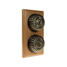 Switch to Wood's Dolly Light Switch Fluted Dome - 2 Gang Vertical Antique Brass in Light Oak