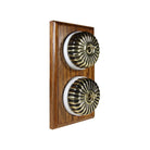 Switch to Wood's Dolly Light Switch Fluted Dome - 2 Gang Vertical Antique Brass in Medium Oak 