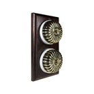 Switch to Wood's Dolly Light Switch Fluted Dome - 2 Gang Vertical Antique Brass in Dark Oak