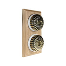 Switch to Wood's Dolly Light Switch Fluted Dome - 2 Gang Vertical Antique Brass in Unfinished Oak