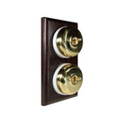 Switch to Wood's Dolly Light Switch Smooth Dome - 2 Gang Vertical Polished Brass in Dark Oak