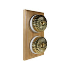 Switch to Wood's Dolly Light Switch Fluted Dome - 2 Gang Vertical Polished Brass in Light Oak
