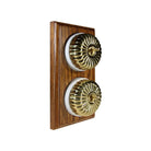 Switch to Wood's Dolly Light Switch Fluted Dome - 2 Gang Vertical Polished Brass in Medium Oak 