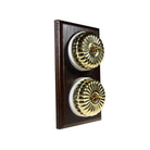 Switch to Wood's Dolly Light Switch Fluted Dome - 2 Gang Vertical Polished Brass in Dark Oak