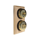 Switch to Wood's Dolly Light Switch Fluted Dome - 2 Gang Vertical Polished Brass in Unfinished Oak