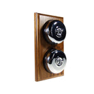Switch to Wood's Dolly Light Switch Smooth Dome - 2 Gang Vertical Polished Chrome in Medium Oak 