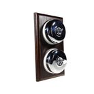Switch to Wood's Dolly Light Switch Smooth Dome - 2 Gang Vertical Polished Chrome in Dark Oak