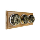 Switch to Wood's Dolly Light Switch Fluted Dome - 3 Gang Horizontal Antique Brass in Light Oak