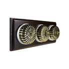 Switch to Wood's Dolly Light Switch Fluted Dome - 3 Gang Horizontal Antique Brass in Dark Oak