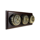 Switch to Wood's Dolly Light Switch Fluted Dome - 3 Gang Horizontal Antique Brass in Dark Oak