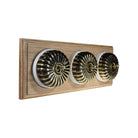 Switch to Wood's Dolly Light Switch Fluted Dome - 3 Gang Horizontal Antique Brass in Unfinished Oak