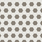 Victorian hexagonal tile pattern with alternating grey and crisp super-white tiles in a honeycomb design.  