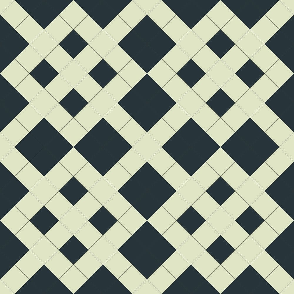 Geometric pattern featuring interlocking diamond shapes arranged in a symmetrical lattice design.  