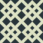 Geometric pattern featuring interlocking diamond shapes arranged in a symmetrical lattice design.  