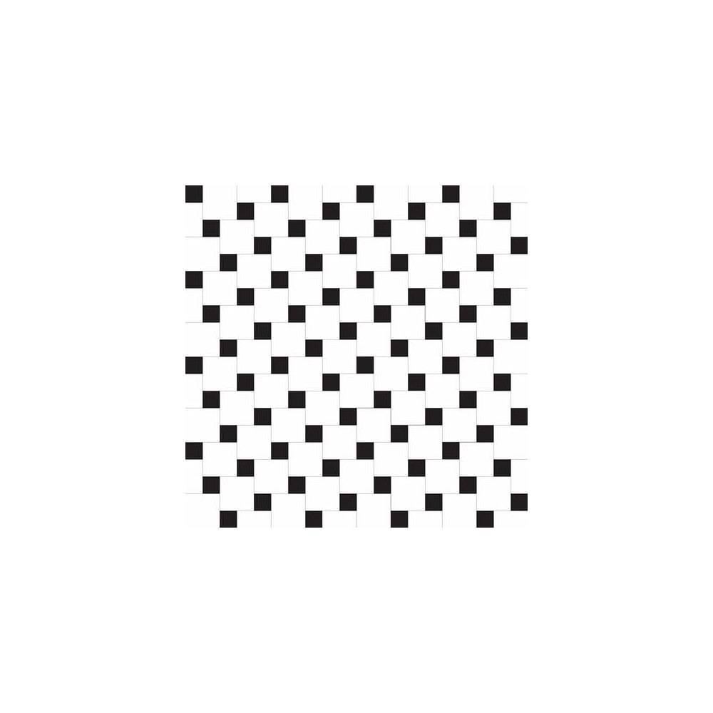 Geometric pattern of alternating super white and black squares arranged in a staggered grid, creating a bold, modern optical effect.  