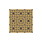 Classic mustard yellow and black tile design featuring interlocking geometric shapes in a traditional repeating pattern.   