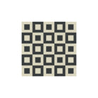 Geometric pattern of alternating, black-framed white squares arranged in a precise grid, creating a layered, three-dimensional effect.  