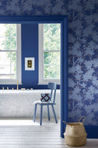 Little Greene's Camellia Wallpaper in Smalt