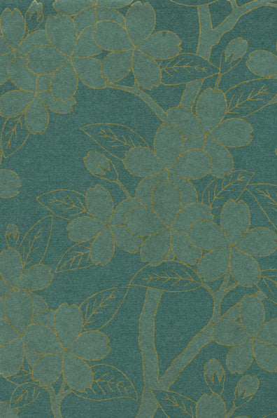 Little Greene's Camellia Wallpaper in Teal