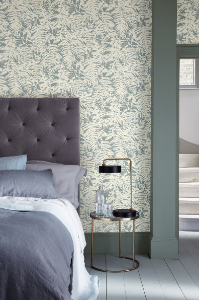 Little Greene's Fern Wallpaper in Sage Blue