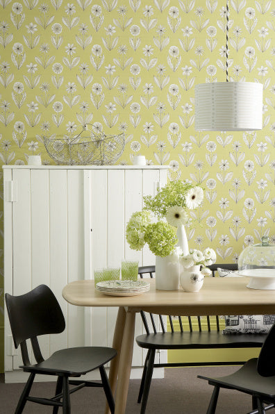 Little Greene's Florette Wallpaper in Acid Drop